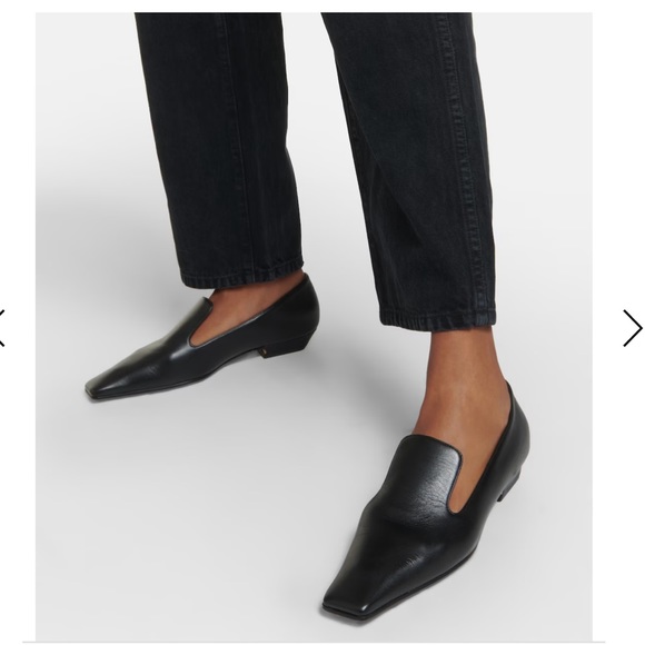 KHAITE Shoes - Final $ Khaite Marfa Black Leather Slip on Loafer Flat Shoes Eu 38.5 US 8.5